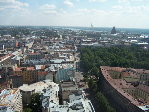 Blick vom 26. Stokwerk auf Riga